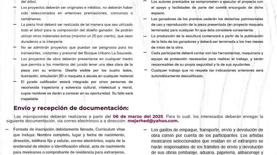 Convocatoria &quot;Escultura en Madera&quot; - Bosque Urbano La Sauceda 